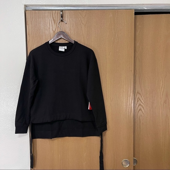 Good American Black Sweatshirt High Low Size 1 (small) NWT Ruched Hem - Picture 7 of 7